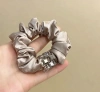Korean-style satin square water diamond small intestine ring, high-elasticity hair tie band, versatile and won't damage hair, high-end hair accessory details Picture
